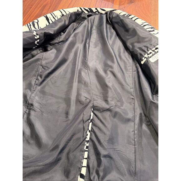 Vintage Griffin Melbourne Men's Black White Zebra Print Fleece Blazer Size 2XL - Picture 8 of 8